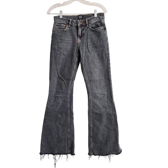 BDG Denim - BDG 26 Flare Jeans Womens Black Excellent Raw Hem High Rise Urban Outfitters